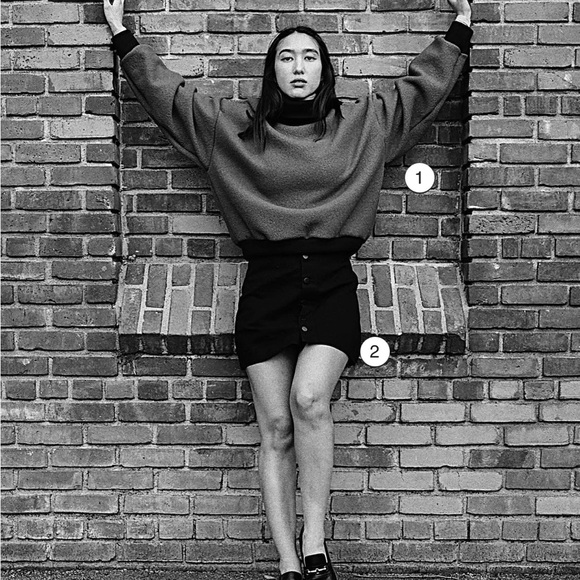 Los Angeles Apparel Wool Turtleneck Sweater with Heavy Cotton Rib, Otter, OS - Picture 5 of 6